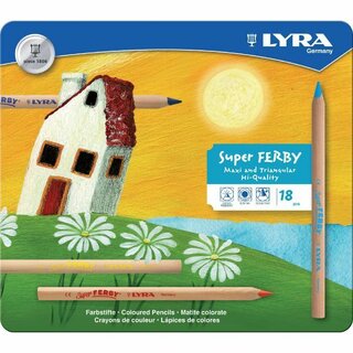 Farbstift Lyra 3711180, Super Ferby, farbig sortiert, Metalletui mit 18 Stck