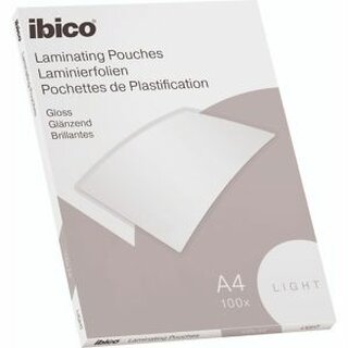 ibico Laminierfolien DIN A4 Light 2x75mic klar glänz. 100 St