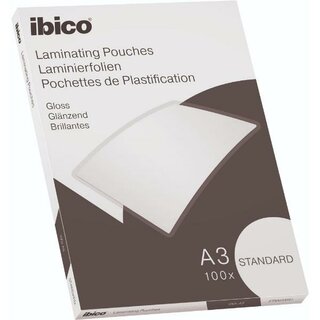 ibico Laminierfolien DIN A3 Standard 2x125mic klar glänz....