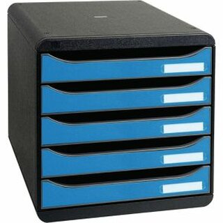 Schubladenbox Exacompta 3097100D, Clean Safe, 5 Fcher, A4+, blau