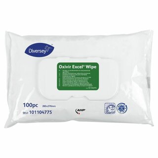 Desinfektionstcher Diversey Oxivir Excel Wipe, fr Flchen, wei, 100 Stck