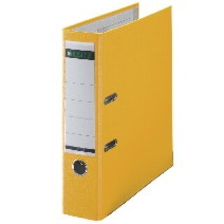Ordner Leitz 1010, PP-kaschiert, A4, Rückenbreite 80mm, gelb