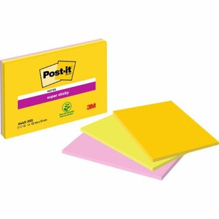 Haftnotizen Post-it Super Sticky Meeting Notes 6445-3SS, 101x152mm, 3 x 45 Blatt