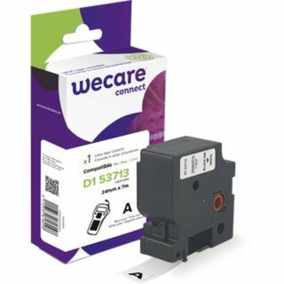 Schriftband WECARE kompatibel mit DYMO 53713, 24mmx7m, swz/wei