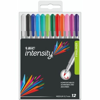 BIC Intensity Fasermaler 0.7 mm, sortiert, 12 Stück