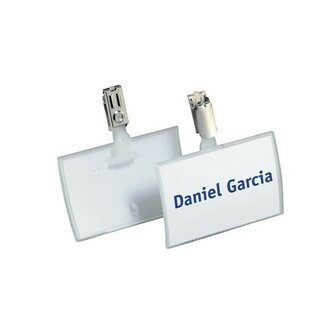 Namensschild Durable 8216, 90 x 54mm, mit Clip, 25 Stck