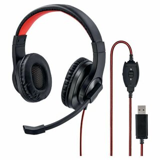 Stereo-Headset Hama HS-USB400, 2m Kabel, USB, Over-Ear, schwarz,