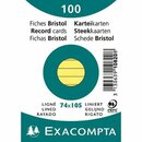 Karteikarte Exacompta A7, liniert, gelb, 100 Stck