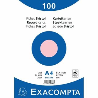 Karteikarten von Exacompta K4 A4 blanko rot, 100 St�ck