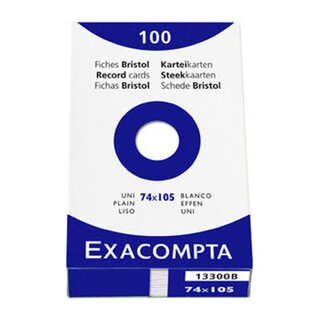 Karteikarten von Exacompta A7 kariert weiss 100 Stück