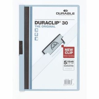 Klemmmappe Durable Duraclip 2200, A4, Fassungsvermgen: 30 Blatt, hellblau