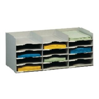 Sortierer Fast Paperflow, 15 Fächer für A4, stapelbar, grau