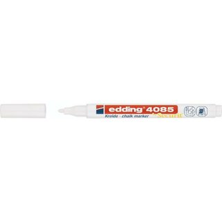 edding Kreidemarker 4085 4-4085049, Einweg, Rundspitze, 1 - 2 mm, wei