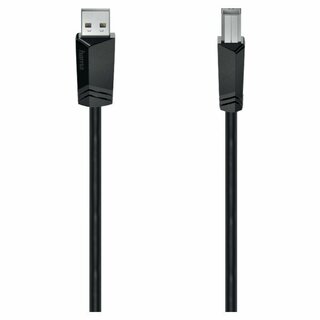 USB 2.0 Anschlusskabel A-Stecker-B-Stecker, Hama, 3m, Schwarz, 480 Mbit/s