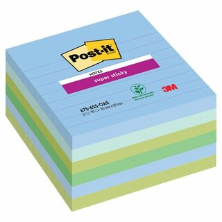 Post-it Super Sticky Notes Oasis, 6 Blcke  90 Blatt, 101 mm x 101 mm