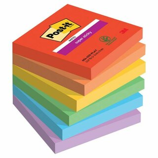 Note PostIt 654-6SSPlay ss, 76 x 76 mm, 6 Stck