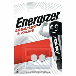 Batterie Energizer 623059, Knopfzelle, LR54, 1,5 Volt, Alkali-Mangan, 2 Stck