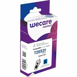 Schriftband WECARE, kompatibel mit BROTHER TZE-531, 12mmx8m, schwarz/blau