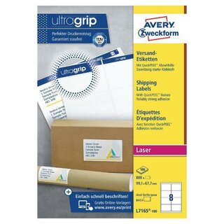 Avery Zweckform L7165 Etiket 99,1X67,7 mm 800 Stück