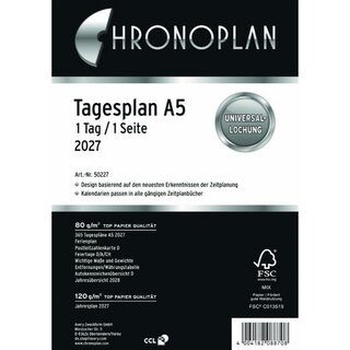 Chronoplan Jahresplaner 50226 Midi, 1T/1S, A5, Jahresset, 2027