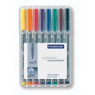 OHP-Stift Staedtler Lumocolor 311S, wasserlslich, Strichstrke: 0,4mm, 8er Etui