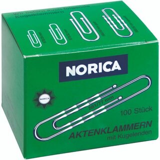 Norica Aktenklammer Norica Kugelenden silber 77mm gewellt 100 St