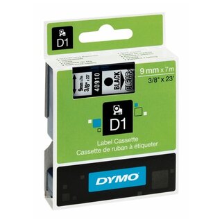 Schriftband Dymo D1 40910, Breite: 9mm, schwarz auf transparent