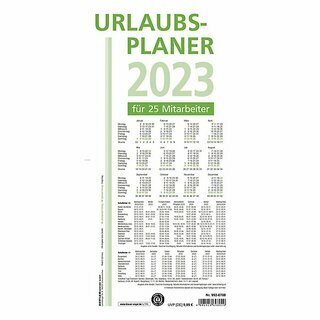 Zettler Urlaubsplaner 992 Recycling, faltbar, 100 x 29,7 cm, fr 25 MA, 2026