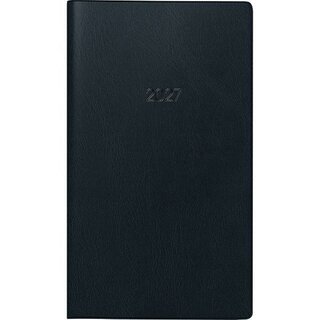 Brunnen Taschenkalender 1075028906, 1M/1S, 8,7 x 15,3cm, schwarz, 2027