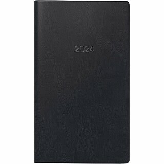 Brunnen Taschenkalender 1075028906, 1M/1S, 8,7 x 15,3cm, schwarz, 2027