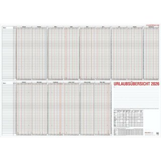Güss Urlaubsplaner 12-80, 120 x 84cm, für 60 Mitarbeiter,...