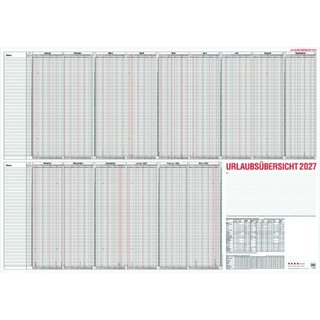G�ss Urlaubsplaner 12-80, 120 x 84cm, f�r 60 Mitarbeiter,...