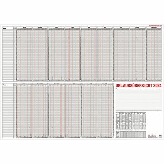 G�ss Urlaubsplaner 12-80, 120 x 84cm, f�r 60 Mitarbeiter, 12+3 Monate, 2027