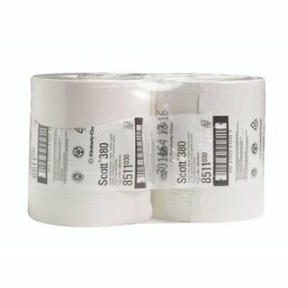 Toilettenpapier Scott 8511, Jumbo Rolle, 2-lagig, 380m, wei, 6 Stck
