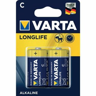 Batterie Varta LONGLIFE, Baby, C, LR14, 1,5V, 2 Stück