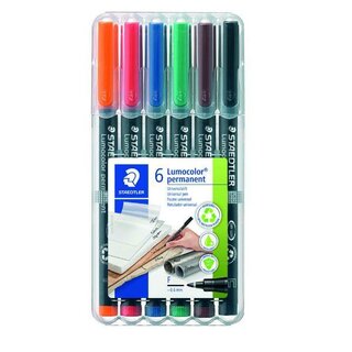 OHP-Stift Staedtler Lumocolor 318F, wasserfest, Strichstrke: 0,6mm, 6er Etui