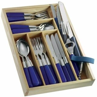 Besteckset Grwe Milano GRW004637, Starterset, 37-teilig, Edelstahl, blau