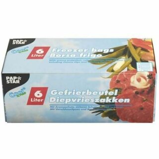 Gefrierbeutel Papstar 14159, 6 Liter, 46 x 30 cm, LLDPE, transparent, 45 Stck