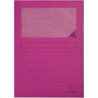 Fenstermappe Exacompta 50108E, DIN A4, Karton (RC), fuchsia, 100 Stck