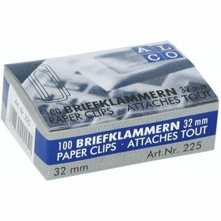 Broklammer Alco 225, 32 mm, Spitzkopf, verzinkt, silber, 100 Stck