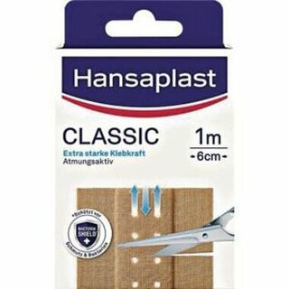 Hansaplast 1009227 Pflaster Classic, 6 cm x 1 m