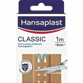 Hansaplast 1009227 Pflaster Classic, 6 cm x 1 m