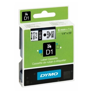 Schriftband Dymo D1 43613, Breite: 6mm, schwarz auf wei