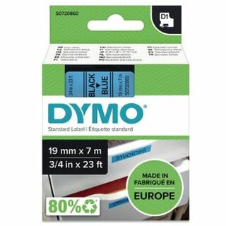 Schriftband Dymo D1 45806, Breite: 19mm, schwarz auf blau