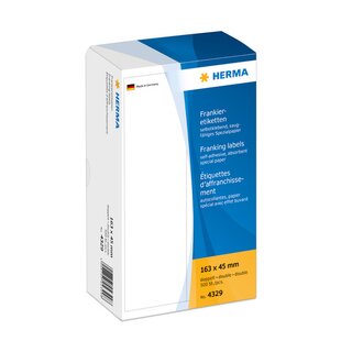 Frankier-Etiketten Herma 4329, 163 x 45mm (LxB), wei, 500 Stck