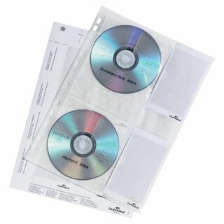 CD/DVD-Abhefthlle Durable 5222, fr 4 CD/DVD, transparent, 5 Stck