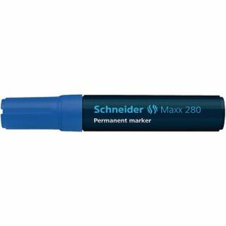 Permanentmarker Schneider Maxx 280, Keilspitze, Strichstrke: 4+12mm, blau