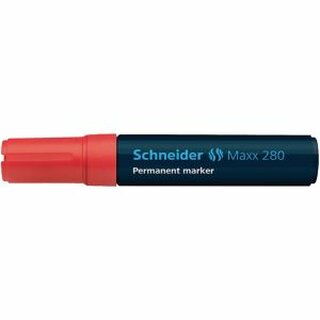 Permanentmarker Schneider Maxx 280, Keilspitze, Strichstrke: 4+12mm, rot