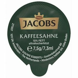 Kaffeesahne Jacobs, 10% Fettgehalt, Portion a 7,5g, 240 Stck