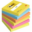 Haftnotizen Post-it 654TFEN, 76 x 76 mm, 6 Blcke  100...